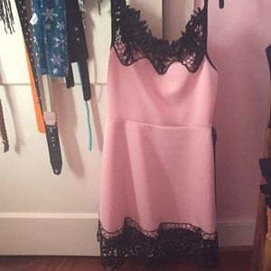 Pink and black dress